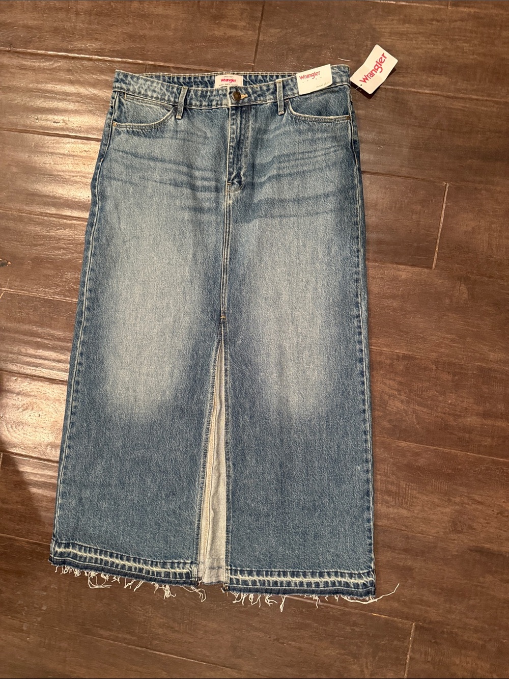 Wrangler Blue Denim Maxi Skirt Size 12 Nwt